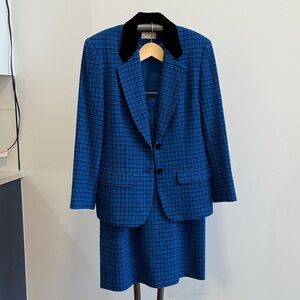 Pendleton Woolen Mills Bright Blue Jacket & Skirt Suit Size 8